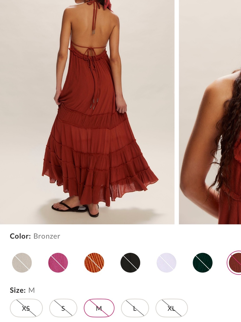 Free People Rust Orange Maxi Halter Dress - Picture 5 of 5